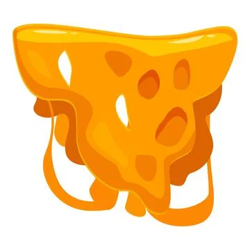 Melted cheese slice dripping down, delicious dairy product Stockillustratie