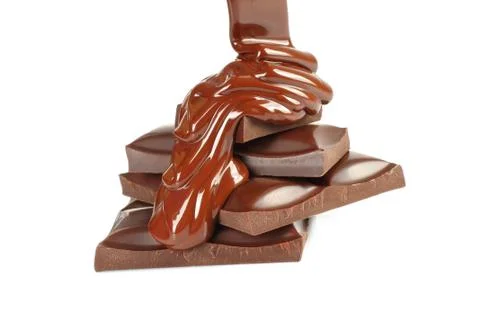 Melted chocolate dripping Stock Photos