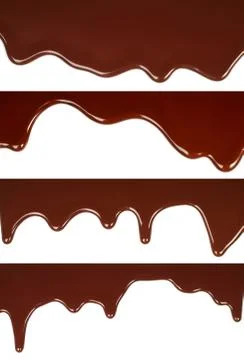 Melted chocolate dripping set . Stock Photos