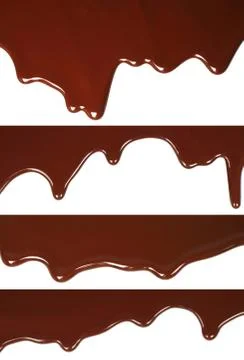 Melted chocolate dripping set . Stock Photos