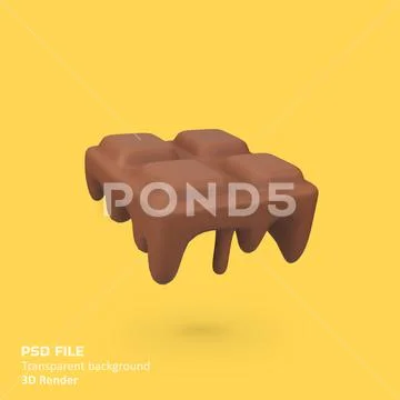 Melted Chocolate isolated 3d render icon illustration Modello PSD