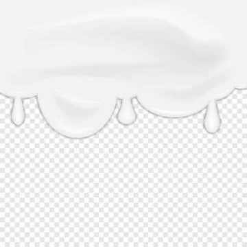 Melted cream dripping isolated on transparent background. Vector illustration Stock Illustration