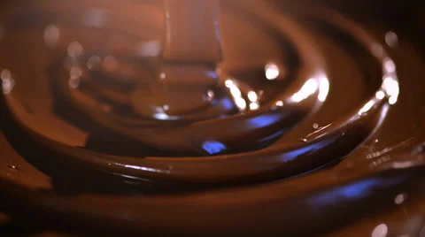 Melted Dark Chocolate Closeup Stock Footage 33962164