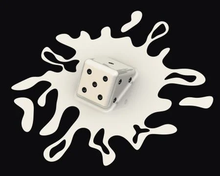 Melted dice Stock Illustration