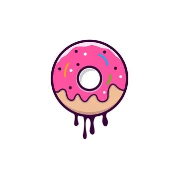 Melted Donut Logo Vector Template Stock Illustration