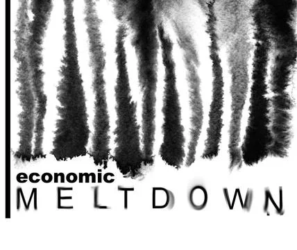 Melted down bar-code Economic meltdown. Melted down bar-code. Economic rec... Stock-Fotos