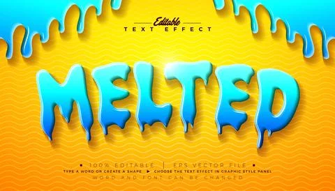 Melted Editable Text Effect Vector Graphic Style with Liquid 3D Typography an Stock Illustration