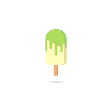 Melted fruit ice cream flat design Stock Illustration
