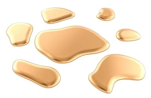 Melted golden drops, 3D rendering Stock Illustration