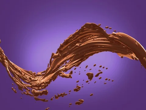 Melted Hot Dark Chocolate liquid splash wave flow Stock Footage 79914625