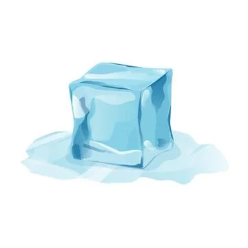 Melted ice cube with transparency Stock Illustration