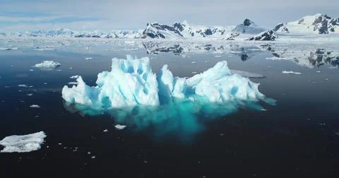 Melted ice float polar ocean in Antarctica Stock Photos