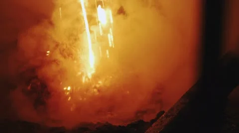 Melted Metal Boiling Stock Footage 9123516