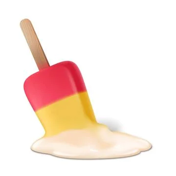 Melted Popsicle on White Background Stock Illustration