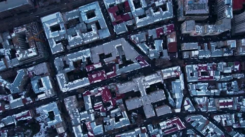 Melted snow on the roofs Stock Footage 182861889