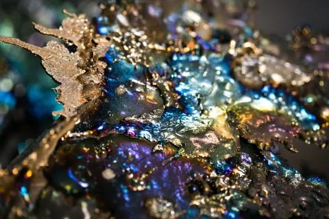 Melted Titanium Scrap Pieces Stock Photos