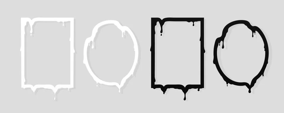 Melted white and black frames template Stock Illustration