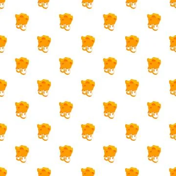 Melted yellow cheese block seamless pattern background Illustrazione stock