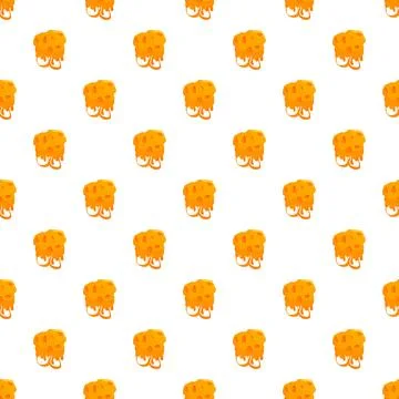 Melted yellow cheese blocks repeating pattern Stock Illustration