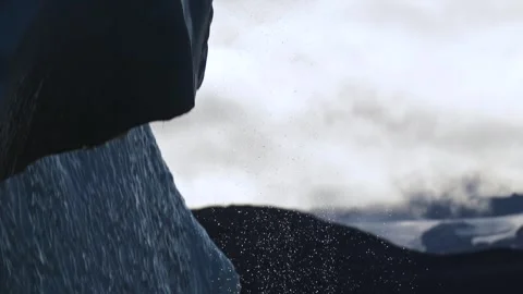 Melting Arctic Iceberg Close Up 4k Slow Motion Dripping Water Detail Stock Footage 338263408