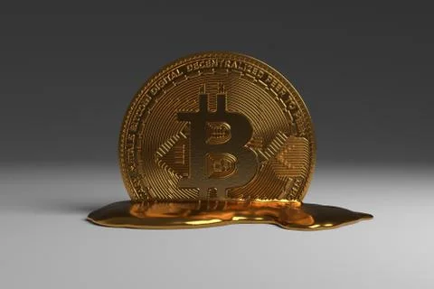 Melting Bitcoin Stock Illustration