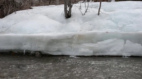 Melting block of ice Stock Footage 103085305