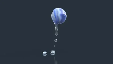 Melting blue sphere Stock Footage 248599287