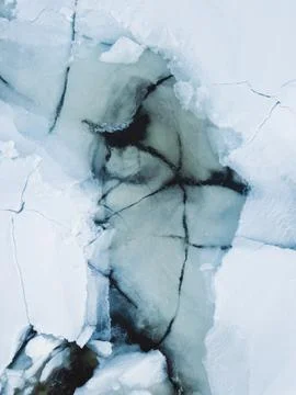 Melting broken ice during the winter Stock Photos