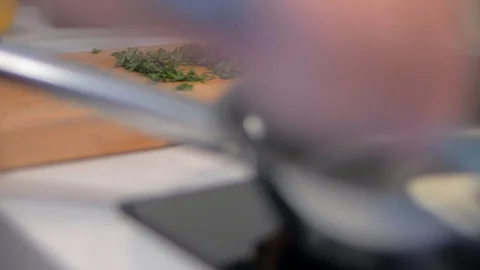 Melting the butter in the pan Stock Footage 106472910