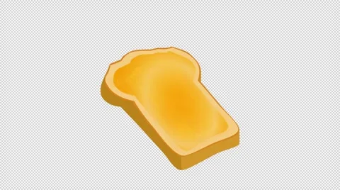 Melting butter toast loop transparent 動画素材 342525822