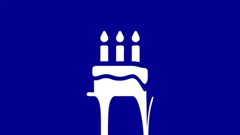 Melting cake animation on blue background Stock Footage 327761896