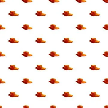 Melting caramel cubes creating a sweet dessert pattern Stock Illustration