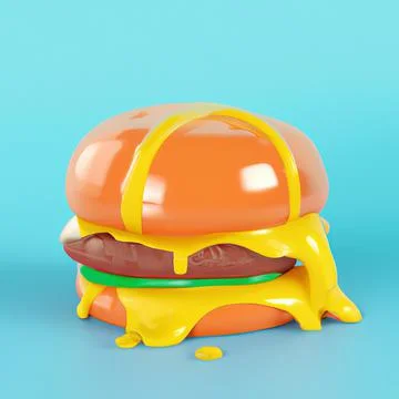 Melting cheese dripping on hamburger surface Illustrazione stock