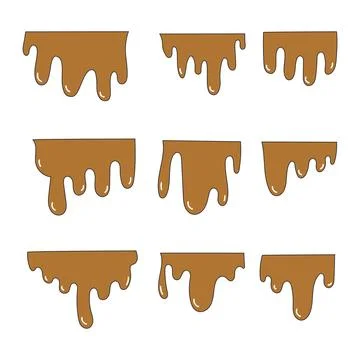 Melting chocolate icon collection. flat style elements. cartoon isolated il.. Stock Illustration