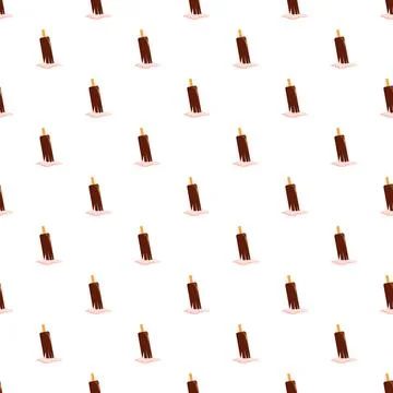 Melting chocolate popsicles pattern on a white background Stock Illustration