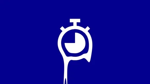 Melting clock animation on blue background Stock Footage 327761883