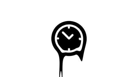 Melting clock graphic illustration symbolizing time distortion concept Stock Footage 327761591