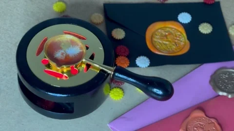 Melting colored wax on fire Stock Footage 304611438