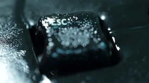 Melting computer keyboard Escape key. Stock Footage 46052601