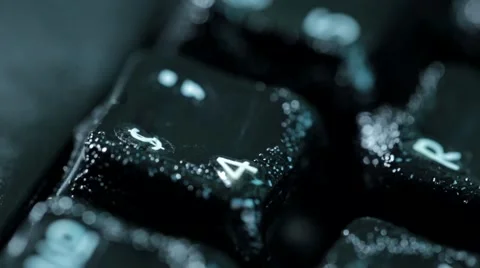 Melting computer keyboard four dollar key Stock Footage 46052508