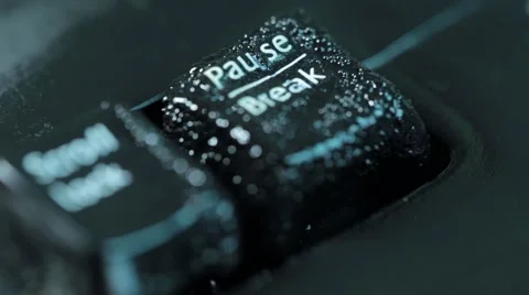 Melting computer keyboard Pause Break key Video stock 46052524