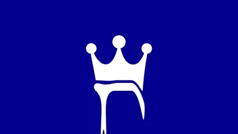Melting crown on blue background Stock Footage 327761905
