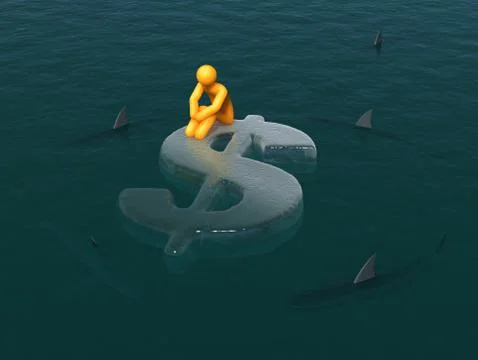 Melting dollar Stock Illustration