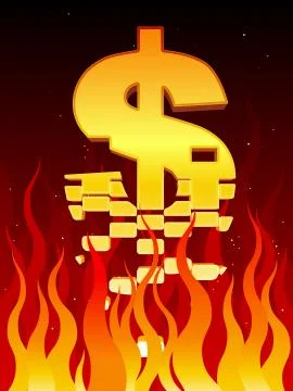 Melting dollar Stock Illustration