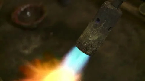Melting dowm metal in a Jewelry Stock Footage