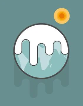 Melting earth seen from space, vector illustration Stock Illustration