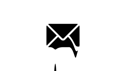 Melting Envelope Icon Animation on White Background Stock Footage 327761486