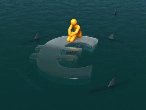 Melting euro Stock Illustration