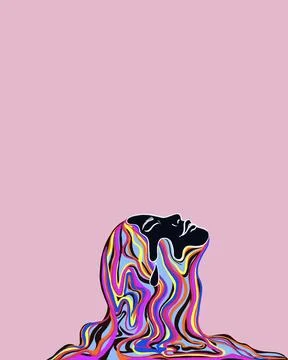 Melting face Illustrazione stock