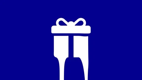 Melting Gift Box Animation on Blue Background Stock Footage 327761848